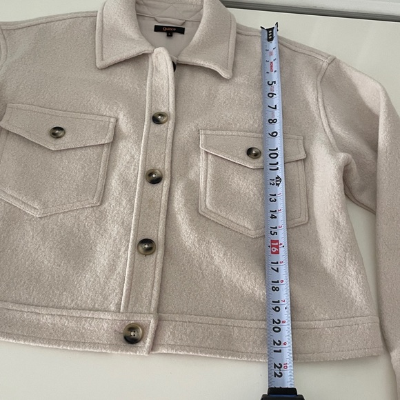 Quince Merino Wool Cropped Shirt Jacket In Heather Bone Size Large - Picture 9 of 10